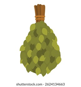 O tradicional batedor de banho feito de folhas verdes empacotadas, oferecendo uma experiência de spa calmante e revigorante