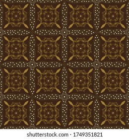 Traditional batik with modern motifs and dark brown color 