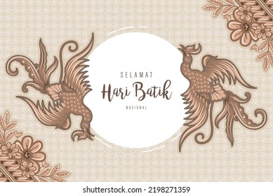 Traditional Batik Pattern from Indonesia Vector Illustration. Batik Motifs Cloth. Batik National Day Design for Poster Banner Template Flyer. 