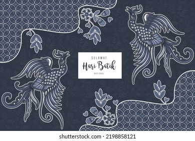 Traditional Batik Pattern from Indonesia Vector Illustration. Batik Motifs Cloth. Batik National Day Design for Poster Banner Template Flyer. 
