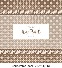 Traditional Batik Pattern from Indonesia Vector Illustration. Batik Motifs Cloth. Batik National Day Design for Poster Banner Template Flyer. 
