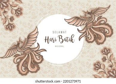 Traditional Batik Pattern from Indonesia Vector Illustration. Batik Motifs Cloth. Batik National Day Design for Poster Banner Template Flyer. 