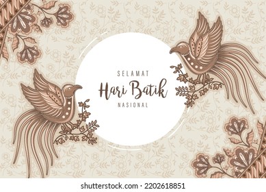 Traditional Batik Pattern from Indonesia Vector Illustration. Batik Motifs Cloth. Batik National Day Design for Poster Banner Template Flyer. 