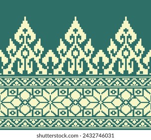 Traditional batik pattern vector illustration. Suitable for batik motifs, Malay songket cloth, clothing motifs, backgrounds, trimmings, carpets, knitwear, embroidery styles, etc.