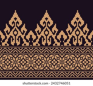 Traditional batik pattern vector illustration. Suitable for batik motifs, Malay songket cloth, clothing motifs, backgrounds, trimmings, carpets, knitwear, embroidery styles, etc.