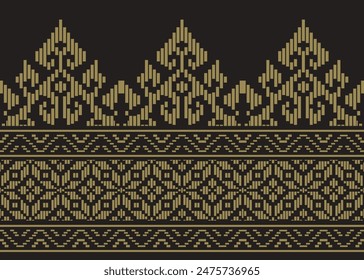 Traditional batik pattern vector illustration. Suitable for batik motifs, Malay songket cloth, clothing motifs, backgrounds, trimmings, carpets, knitwear, embroidery styles, etc.