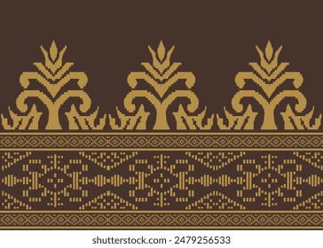 Traditional batik pattern vector illustration. Suitable for batik motifs, Malay songket cloth, clothing motifs, backgrounds, trimmings, carpets, knitwear, embroidery styles, etc.
