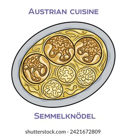 Semmelknödel  are a traditional Bavarian dish made from stale bread rolls, onions, eggs, and milk