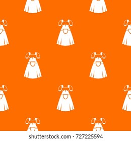 Traditional Bavarian dress pattern repeat seamless in orange color for any design. Vector geometric illustration