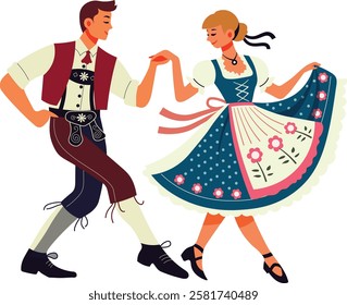 Traditional Bavarian German Dancer Couple