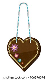 Traditional bavarian souvenir from Oktoberfest.  Gingerbread heart with place for your text
