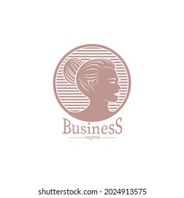 traditional beautiful woman logo. vector illustration for logo or mascot