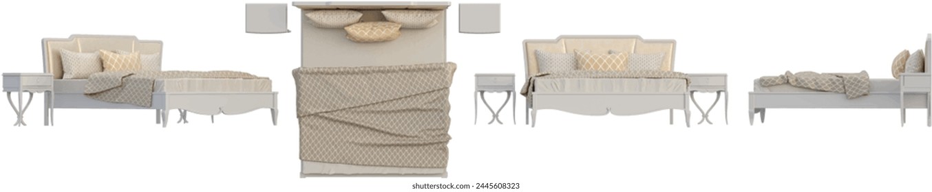 Traditional Bed isolated on white background