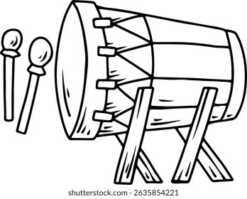 Traditional Bedug Drum Illustration  simple