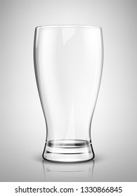 Traditional beer glass, empty, vector illustration isolated.