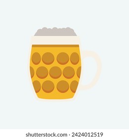 Traditional beer mug in Czech Republic. Flat style illustration.