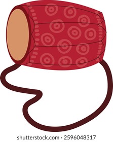 Traditional Bengali Dhol Drum Vector Illustration. Colorful vector of a traditional Bengali dhol, commonly played during Pohela Boishakh celebrations and folk festivals in Bangladesh and West Bengal.