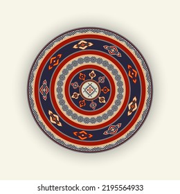 Traditional Berber embroidery round vector symbol