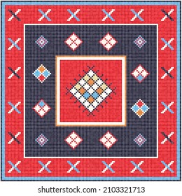 Traditional Berber embroidery seamless pattern, vector illustration