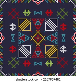 Traditional Berber embroidery seamless pattern, vector illustration