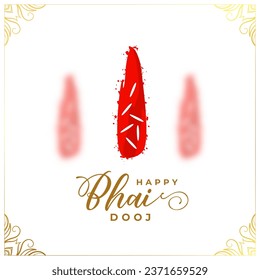 traditional bhai dooj celebration background for joyful indian festival vector. Translation: Bhai dooj, it is a festival where bhai means brother and dooj means second day after new moon