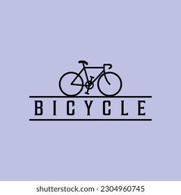traditional bicycle bike line art logo vintage vector symbol illustration design