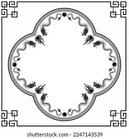 Traditional black Chinese Dragon for tattoo design ,Chinese new year and all festivals (translate : Chinese Dragon)