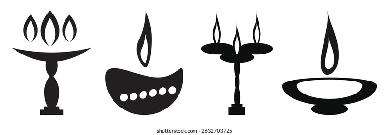 Conjunto de Vector Diyas negro tradicional ilustración
