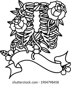 traditional black linework tattoo