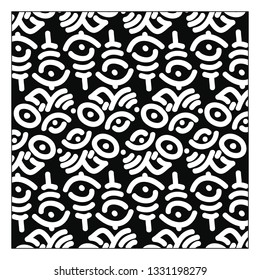 Traditional black and white abstract patterns are formed from an abstract triangle object as an inspiration for fashion patterns of batik clothing and doodle