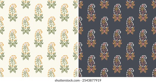 Diseño tradicional de impresión en bloque. patrón de diseño batik. diseño ajrakh. Formato de archivo EPS.