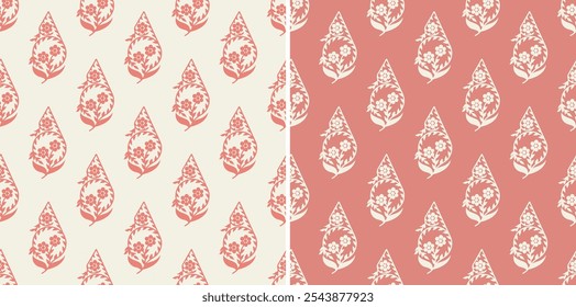 Traditional block print design. batik design pattern. ajrakh design. EPS file format.