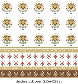 Traditional block print design. batik design pattern. ajrakh design. EPS file format.