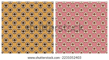 Traditional block print design. batik design pattern. ajrakh design. EPS file format.