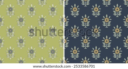 Traditional block print design. batik design pattern. ajrakh design. Floral Art. EPS file format. Stock photo © 