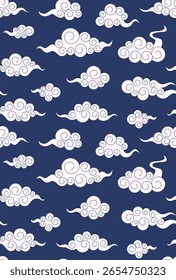 Traditional blue asian clouds pattern