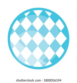 traditional blue checkered pattern flat icon design vector illustration