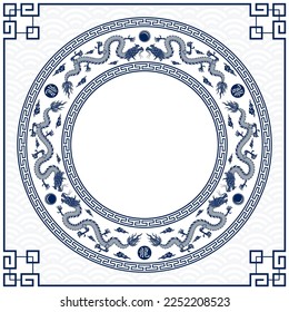 Traditional blue Chinese Dragon for tattoo design ,Chinese new year and all festivals (translate : Chinese Dragon)