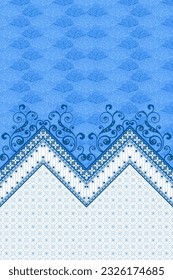 traditional blue ink batik pattern background
