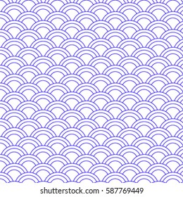 Traditional, Blue Japanese pattern on white background.