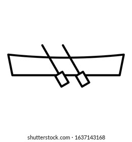 Traditional Boat. Canoe Icon Symbol. Outline Style
