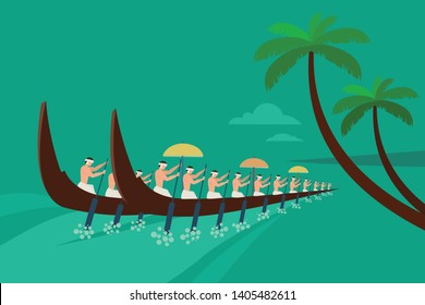 Traditional boat race of Kerala held during the Onam festival