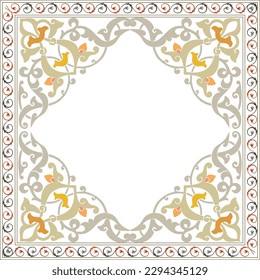 Traditional border, frame pattern, Mughal Indian architecture motifs