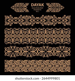 Diviseurs traditionnels de cadre de motif Borneo Dayak