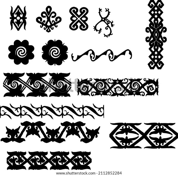 Traditional Borneo Motif Pattern Design Stock Vector (Royalty Free ...