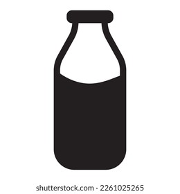 The traditional bottle of milk icon. Milk bottle vector illustration.