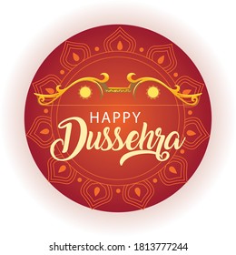 traditional bow and arrow for festival happy Dussehra on orange background