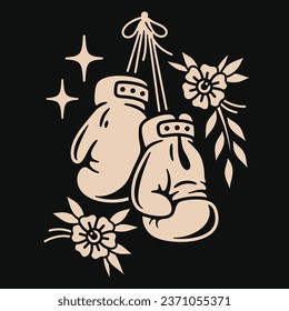 Diseño vectorial de guantes de boxeo tradicionales