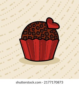 Traditional Brazilian Brigadeiro Vector. Cute brigadier. Chocolate.