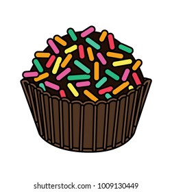 Traditional Brazilian Brigadeiro Vector Icon